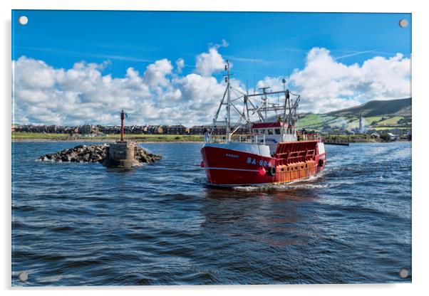 Girvan Harbour Acrylic by Valerie Paterson