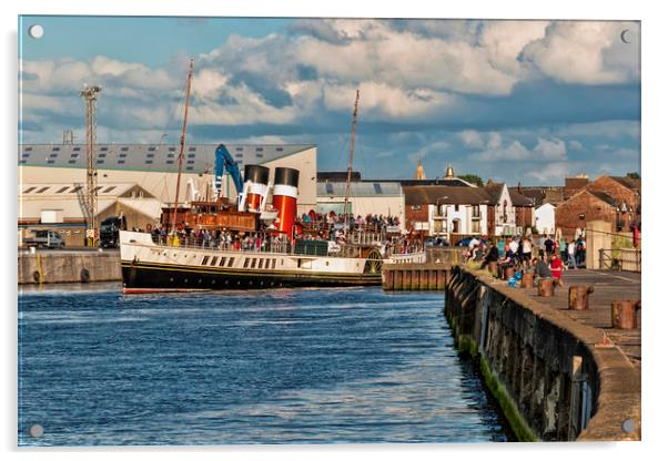 The PS Waverley in Ayr Acrylic by Valerie Paterson