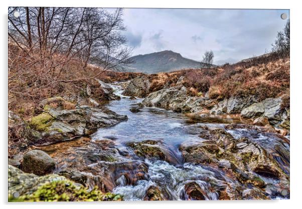 North Sannox Burn Acrylic by Valerie Paterson