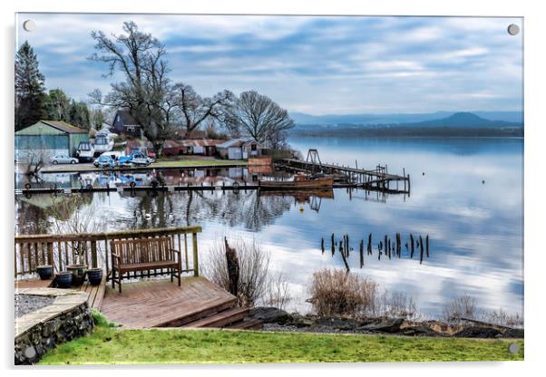 Boat Yard Loch Lomond Acrylic by Valerie Paterson