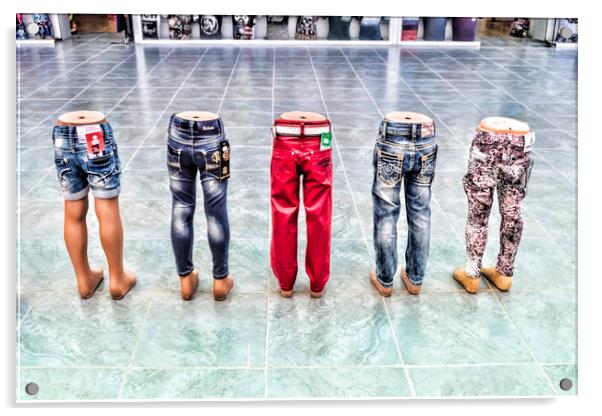 Denim Jeans Acrylic by Valerie Paterson