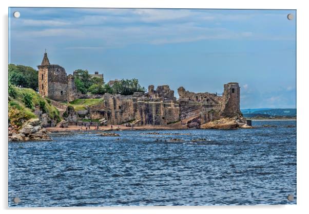 St Andrews Castle Ruin Acrylic by Valerie Paterson