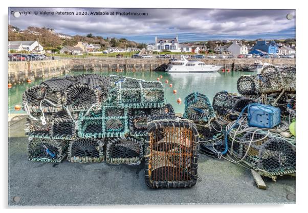 Portpatrick Creel Lobster Pots Acrylic by Valerie Paterson