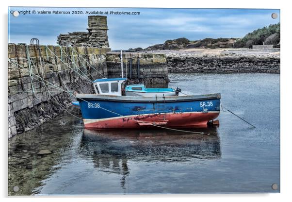 Dunure Harbour Acrylic by Valerie Paterson