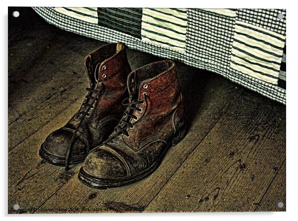 Old Boots Acrylic by julie williams
