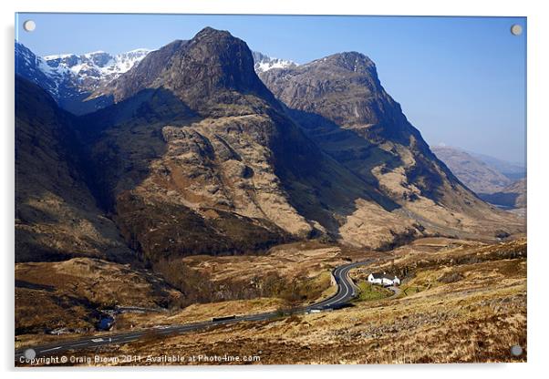 Three Sisters Ridge Glencoe Scotland Acrylic by Craig Brown