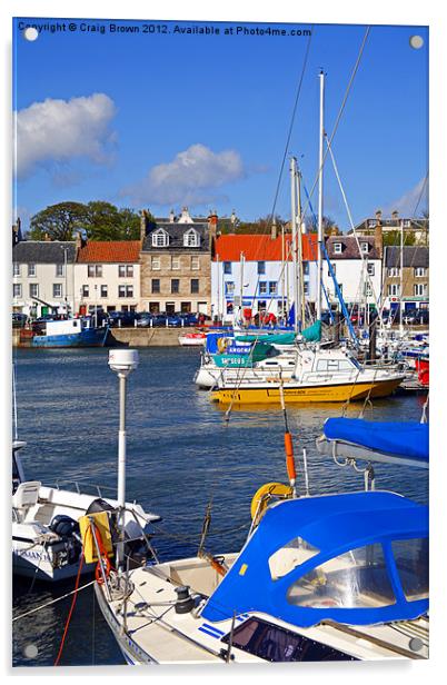 Anstruther Harbour, Scotland Acrylic by Craig Brown