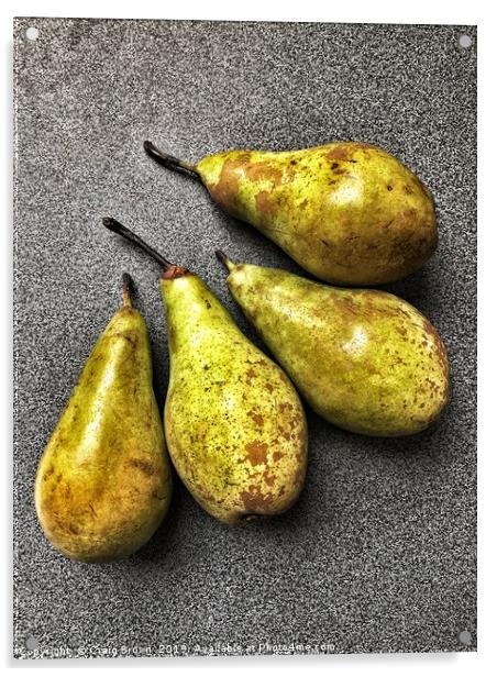 Ripe Pears Still life Acrylic by Craig Brown