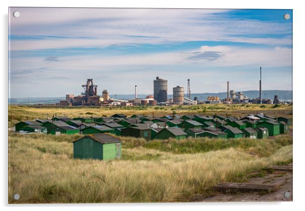 Former Redcar Steelworks from South Gare Acrylic by Gary Eason