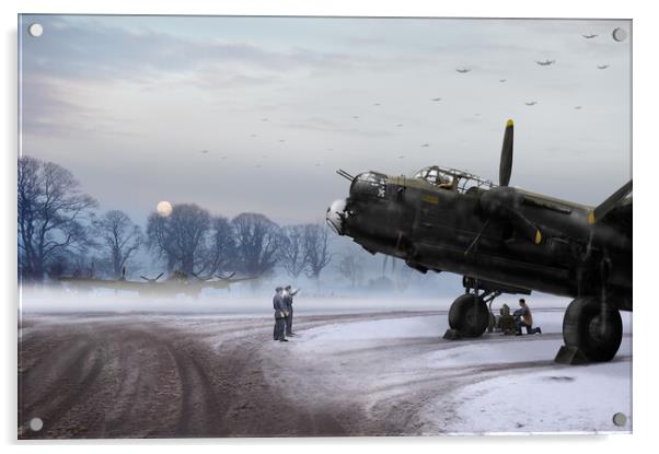 Time to go: Lancasters on dispersal Acrylic by Gary Eason