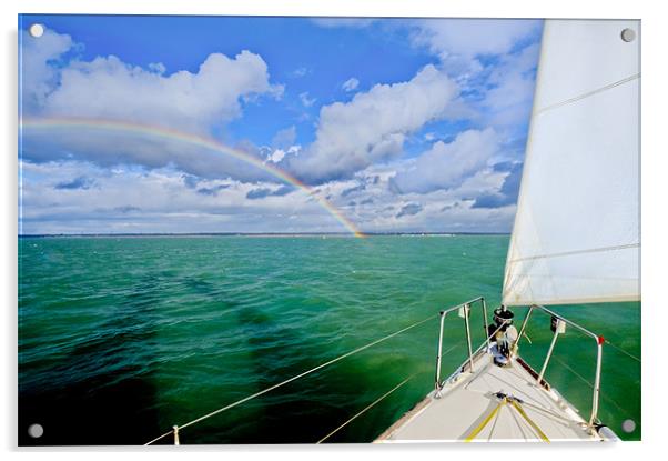 Rainbows off the port bow Acrylic by Gary Eason