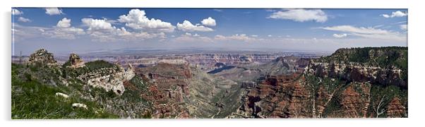 Roosevelt Point panorama, Grand Canyon Acrylic by Gary Eason