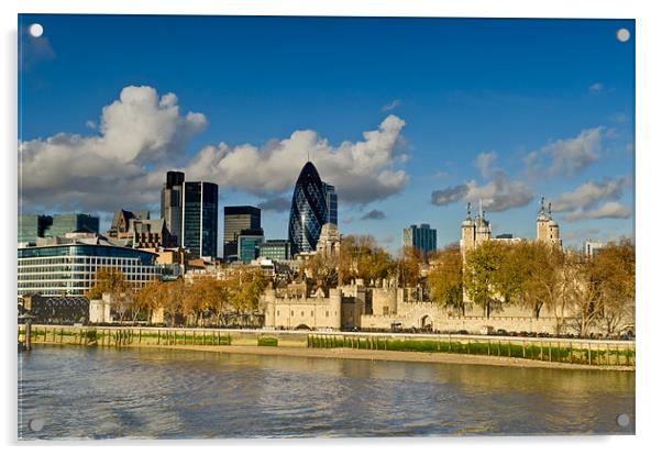 City of London from Tower Bridge Acrylic by Gary Eason