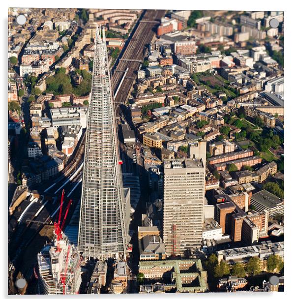 Shard London aerial view Acrylic by Gary Eason
