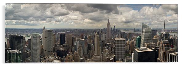 Downtown New York panorama Acrylic by Gary Eason
