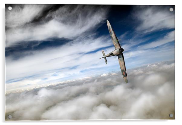 Freedom: Spitfire solo Acrylic by Gary Eason