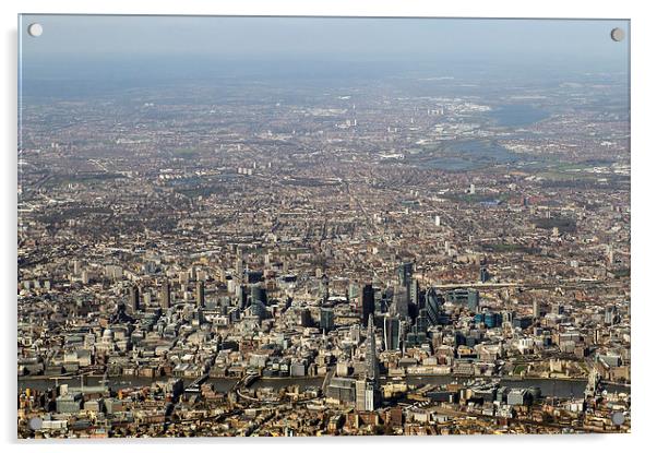 Aerial view of the City of London Acrylic by Gary Eason