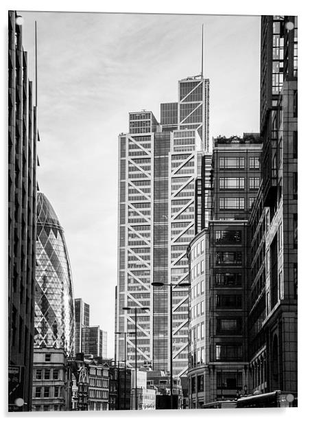 Heron Tower from Bishopsgate black and white versi Acrylic by Gary Eason