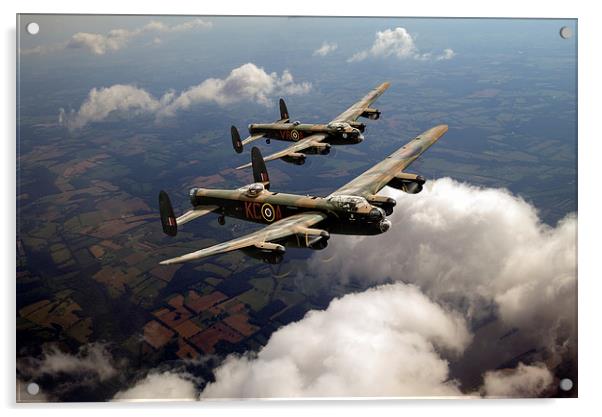 Birds of a feather: two Lancasters Acrylic by Gary Eason