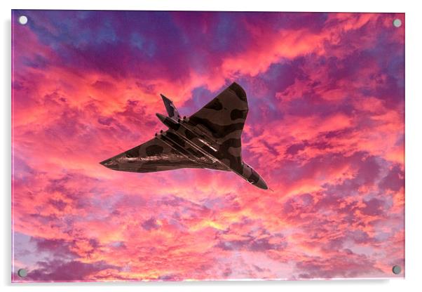 Going out in a blaze of glory XH558 Acrylic by Gary Eason