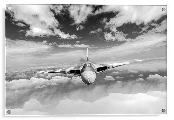 Cold War warrior climbing to mission altitude B&W  Acrylic by Gary Eason