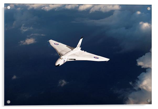 White Vulcan B1 at altitude Acrylic by Gary Eason