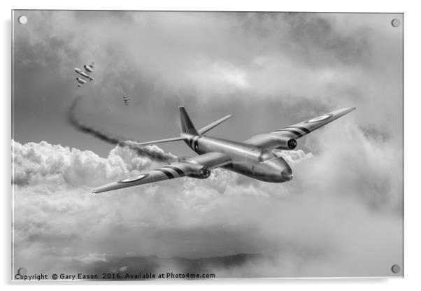 Suez Canberra PR7 shoot down B&W version Acrylic by Gary Eason