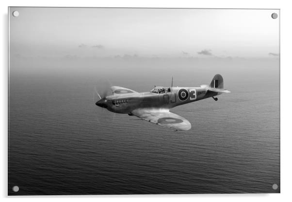 Spitfire EN152 over Gulf of Tunis  Acrylic by Gary Eason