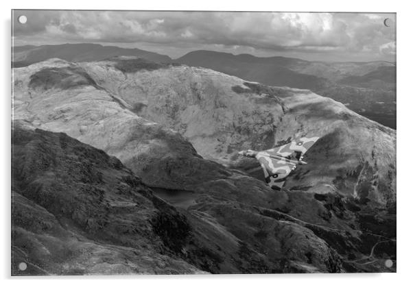 Vulcan low-level in the Lakes B&W version Acrylic by Gary Eason
