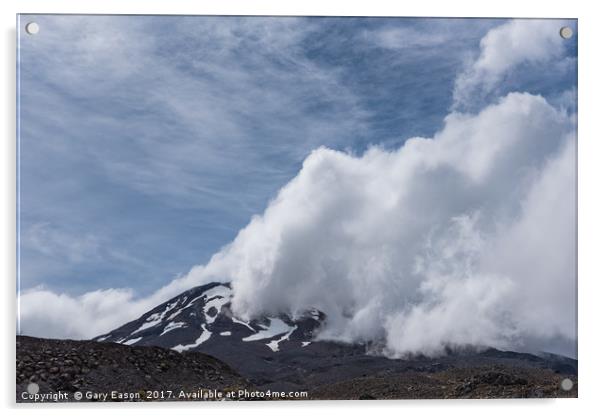 Mount Ruapehu clouds Acrylic by Gary Eason