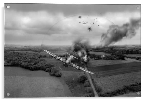Normandy Typhoon shockwave BW version Acrylic by Gary Eason