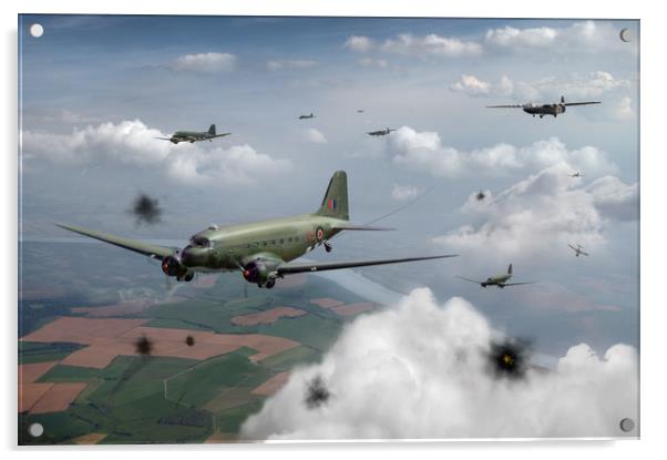 Arnhem Dakota KG514 Operation Market Garden Acrylic by Gary Eason