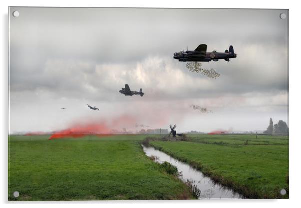 Operation Manna Lancasters Acrylic by Gary Eason