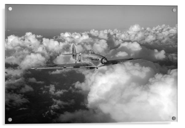 RAF Hurricane JX-L in flight B&W version Acrylic by Gary Eason