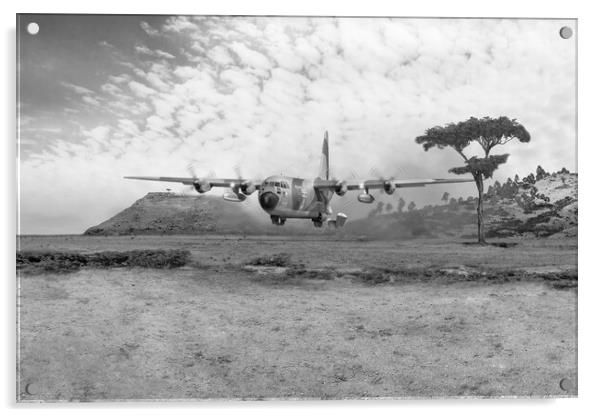 Operation Bushel - the last air drop, B&W version Acrylic by Gary Eason