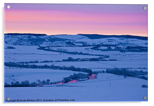Winter Dawn in the Earn Valley Acrylic by Derek Whitton