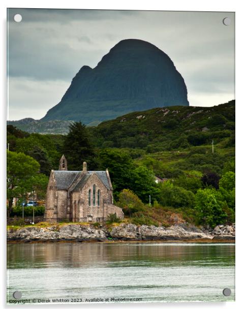 Suilven from Lochinver Acrylic by Derek Whitton