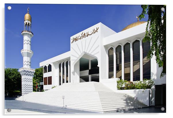 islamic center of Male Maldives Acrylic by Hassan Najmy