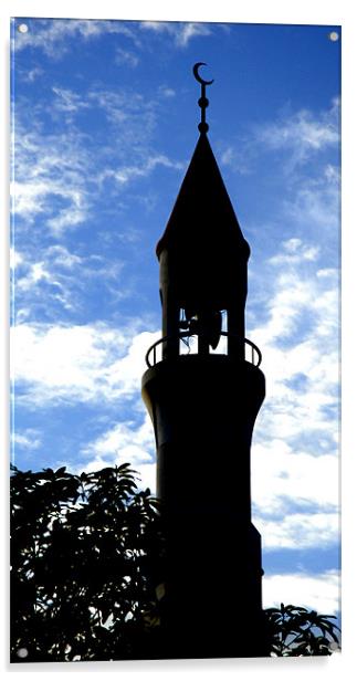 siluhuette_minaret Acrylic by Hassan Najmy