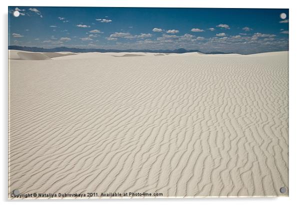 White sand dune in a national park in New Mexico Acrylic by Nataliya Dubrovskaya