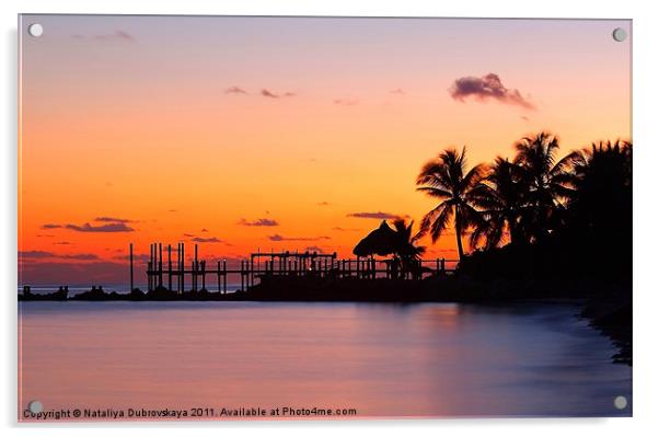 Sunset at Key West islands, Florida. USA Acrylic by Nataliya Dubrovskaya