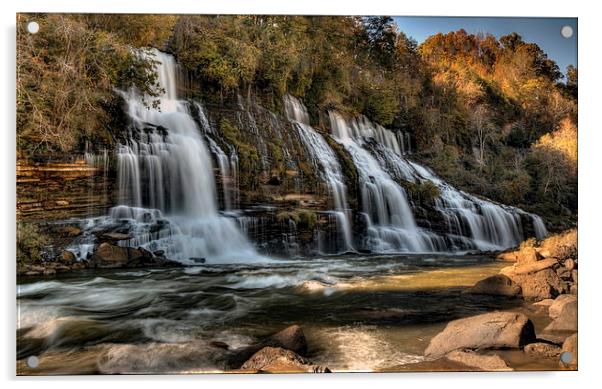  Twin Falls, Rock Island State Park, Warren Co, TN Acrylic by Nataliya Dubrovskaya