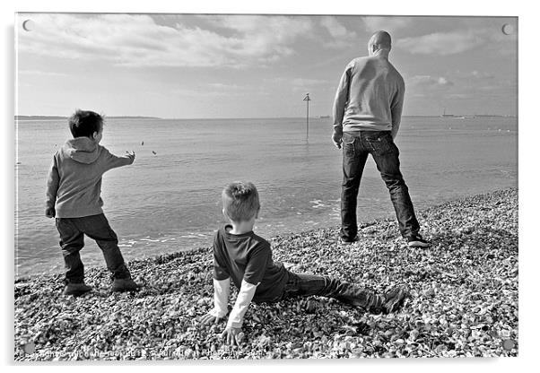 Skimming stones Acrylic by michelle rook