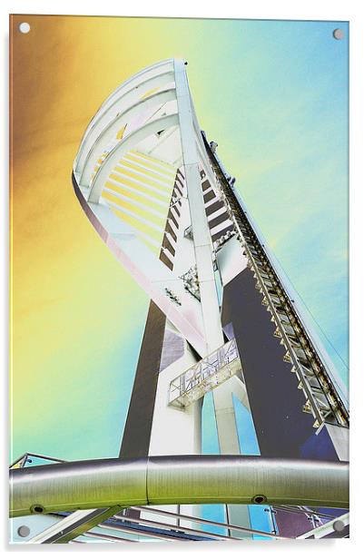 Spinnaker Tower skywards Acrylic by michelle rook