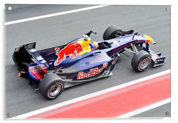 Mark Webber - RedBull Racing Acrylic by SEAN RAMSELL