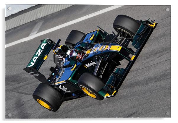 Jarno Trulli -  Lotus F1 T127 Acrylic by SEAN RAMSELL