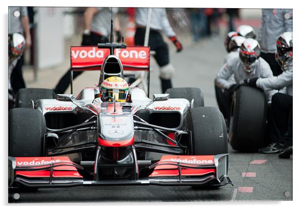 Lewis Hamilton - 25   McLaren F1 Acrylic by SEAN RAMSELL