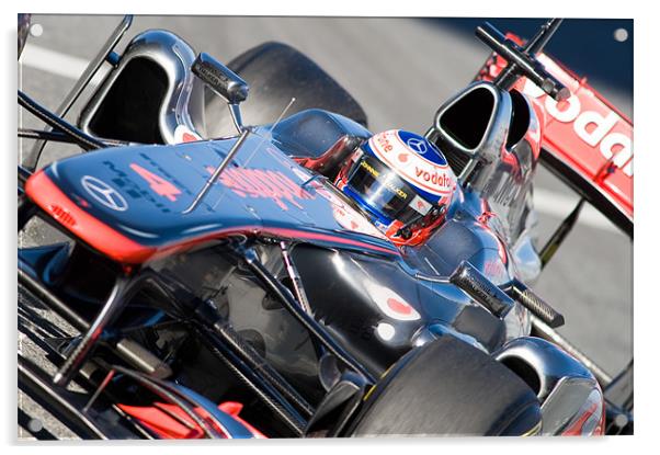 Jenson Button - McLaren F1 Acrylic by SEAN RAMSELL