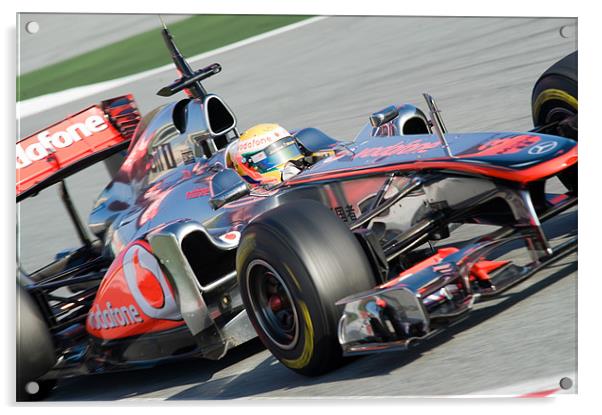 Lewis Hamilton - McLaren F1  MP4-26 Acrylic by SEAN RAMSELL