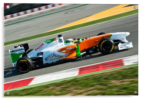 Adrian Sutil - Force India 2011 Acrylic by SEAN RAMSELL